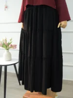 VELORA - BLACK 4 TIERED SKIRT - Image 4