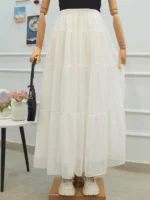 JASMINE - 4 TIERED WHITE CHIFFON SKIRT - Image 4