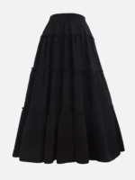 VELORA - BLACK 4 TIERED SKIRT