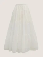 JASMINE - 4 TIERED WHITE CHIFFON SKIRT