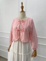 JULIE - PINK TIE FRONT CUTWORK COVERUP - Image 4