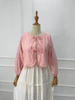 JULIE - PINK TIE FRONT CUTWORK COVERUP - Image 3