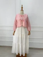 JULIE - PINK TIE FRONT CUTWORK COVERUP - Image 2