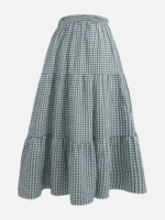 GINGHAM - BLACK & WHITE CHECKERED 3 TIERED SKIRT