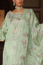 3 Piece Embroidered Raw Silk Suit with Dupatta SP-52061 - Image 2