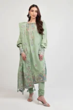 3 Piece Embroidered Raw Silk Suit with Dupatta SP-52061
