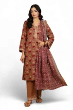3 Piece Printed Khaddar Suit with Dupatta WNS-52063