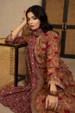 3 Piece Printed Khaddar Suit with Dupatta WNS-52063 - Image 3