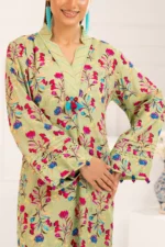2 Piece Printed Slub Viscose Suit WNST-52008 - Image 2