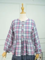 WILLOW - PINK & GREY CHECKERED TOP - Image 3