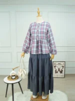 WILLOW - PINK & GREY CHECKERED TOP - Image 2