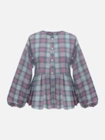 WILLOW - PINK & GREY CHECKERED TOP